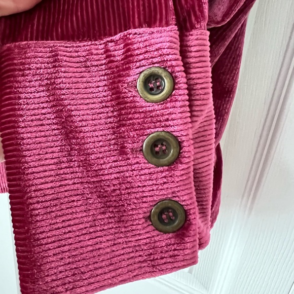 Free People Kit Kat Lounge Velour shirt and wide leg pant in pink - Picture 7 of 11